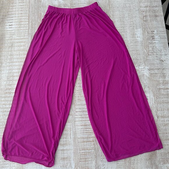 No Brand Name Hot Pink Mesh Beach Cover-up Pants Medium - Picture 1 of 8